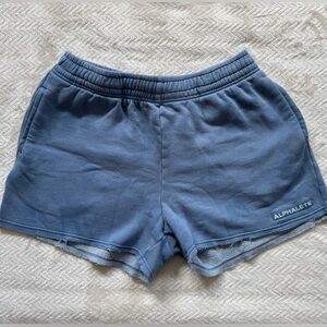 Alphalete Slate Blue Acid Wash Workout Shorts